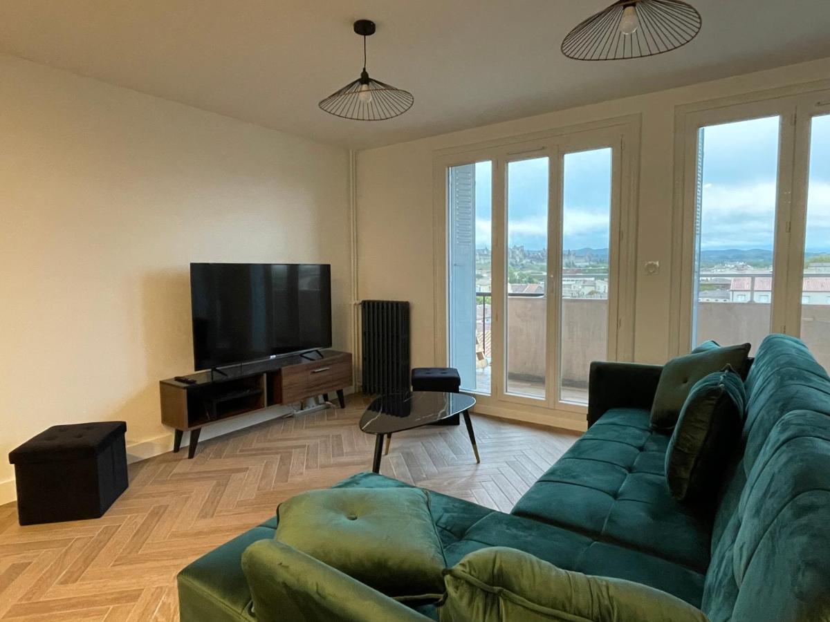 Appartement cosy avec vue imprenable sur la cité Carcasona Exterior foto